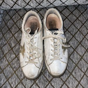 Golden goose sneakers gold and white size 37